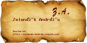 Zelenák András névjegykártya